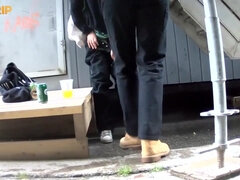 Blond, Samling, Hd, Utendørs, Pissing, Toalett, Kikker