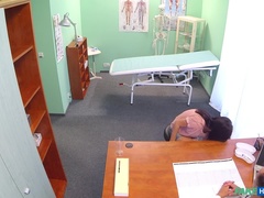 Amateur, Médecin, Doigter, Léchez, Infirmière, Bureau, Chatte, Uniforme