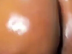 Grosser arsch, Schwarz, Dildo, Frau, Lingerie, Masturbation, Solo