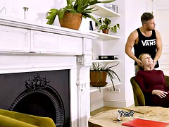MATURE4K. Naughty maturity asks the man to postpone the interview so they can have sex
