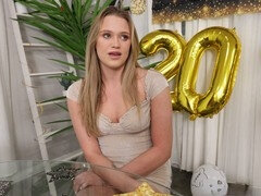 New year party, hot blonde, 18 year old