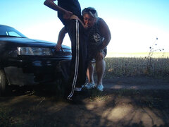 Amatør, Store smukke kvinder, Pik sutte, Komme i munden, Kæreste, Ældre kvinde, Udendørs