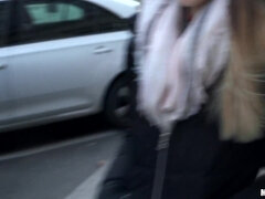 Amateur, Brunette brune, Mignonne, Européenne, Italienne, Argent, De plein air, Pov