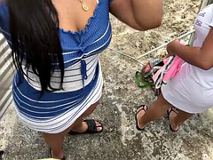 Amatör, Bbw stor vacker kvinna, Vacker, Fångad, Latina, Milf, Utomhus, Styvmamma