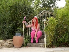 デカ尻, イギリス人, 女, Hd, ヒール, アウトドア, 一人, ストッキング