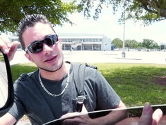 Belle Knox sucked & got fucked & facialed by 4 random dicks in the van