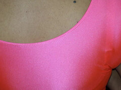 Super Shinny Pink Top and Pointy Boobs, 90s Workout Clothes