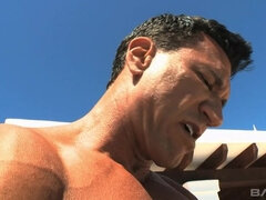 Anal, Morena, Vagina gozada cu gozado, Dupla penetração, Ao ar livre cartaz de rua outdoor, Piercing, Sexo grupal a três