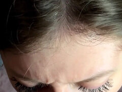 Enthousiasteling, Kont, Grote lul, Stel, Sperma shot, Spijkerbroeken, Gezichtspunt, Russisch