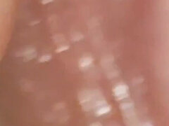 Wide Hole Filled with Pre Cum in Close up