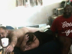 Bbw stor vacker kvinna, Stor kuk, Avsugning, Creampie, Sperma shot, Mellanrasig, Milf, Trekant