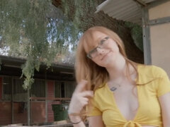 Blonde and redhead enjoy threesome in the trailer park