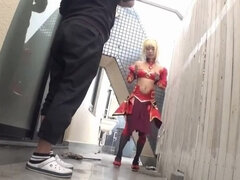 Supreme flat chested Japanese whore perfroming an amazing cosplay porn video