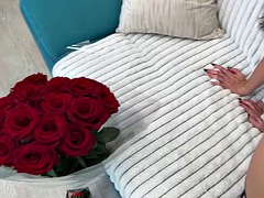 Hard fucked an unfaithful wife in Anal and cum on flowers that her lover gave her