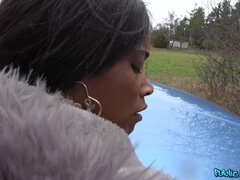 Ebony Busty Cougar Kiki Minaj Pounded Outside