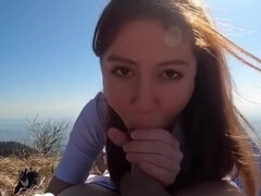 Exciting amateurs shag with an amazing view - Interracial