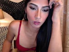 Leie, Asiatisch, Schönheit, Grosser schwanz, Transfrau, Solo, Netzkamera