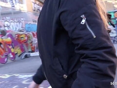 GERMAN SCOUT - TWO CRAZY TEENAGERS PUBLIC FLASH AND FFM NAIL AT REAL STREET PICKUP CASTING - Liz rainbow