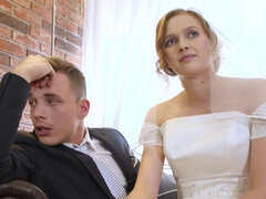 Horny bride Stacy Cruz gets fucked in front of her hubby