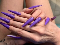 New Longer Shape and New Purple Color, Claws, Long Flexible Fingers Wide Palms, Skin Scratching