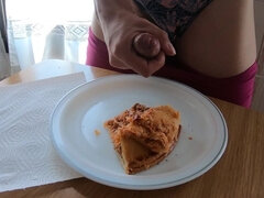 Omg Eating a Pie Full of Cum and Proteins (food Cum Fetish)