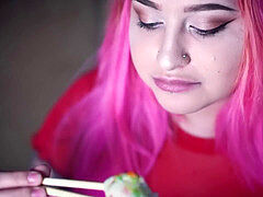 ASMR SUSHI licking