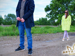 Ameriški, Fafanje, Dekle drka tiča, Pete, Naravne joške, Zunaj, Spandex