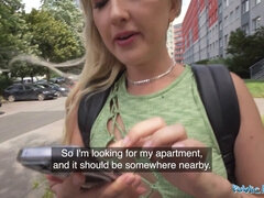 Annjoy gets drilled by a stranger's big cock in public for some hot cowgirl action