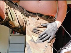 Horny guy locked up in a 3D printed male chastity device for eight hours
