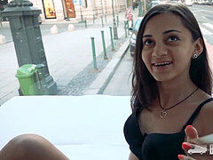 Skinny Shrima Malati glides his pipe deep into her gullet