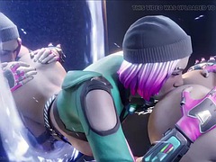 Tridimensionnel, Anal, Éjaculation interne, Double pénétration, Béant, Hard, Masturbation, Orgie