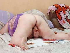 A Friend Got up Doggy Style and Masturbates Her Pussy with Toys