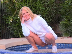 フェティッシュ, オナニー, オーガズム, 公共, 一人, スカートのぞき