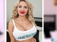 Curly-haired blonde Jessica Bunnington talks on the camera