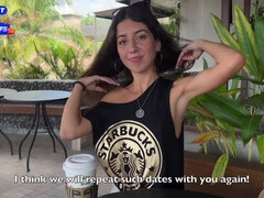Katty West In Blowjob In A Public Toilet Starbucks And Cumwalk - She Drinks Coffee With Cum On Face Among People
