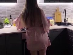 Obciąganie, Para, Styl na pieska, Domowej roboty, Naturalne cycki, Orgazm, Cipka, Mokry