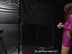 아시안, 큰 가슴, 본디지, 크림파이, 사정 샷, 얼굴에, 웃긴, 수음