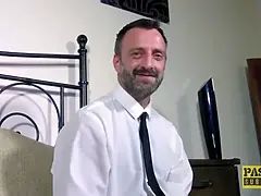 Submissive English slut dommed and fed with masters cum