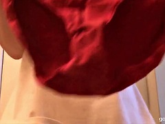 Clean My Red Silky Creampie Panties