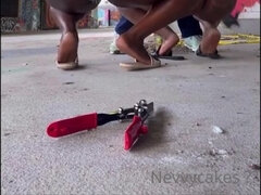 Two Ebonies Nail The Car Mechanic(4K) - Blowing Cock