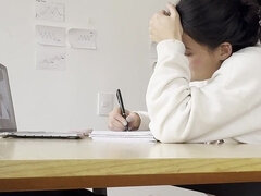 Enthousiasteling, Kont, Latijnse vrouw, Lesbisch, Orgasme, Kut duiken, Student, Lerarin