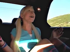 Lil Lexy masturbates in the back seat of a car