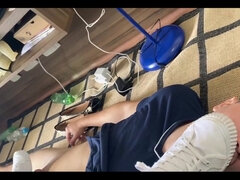 아마추어, 흑갈색 머리, 커플, 사정 샷, 여자 지배, 페티쉬, 발로 애무하기