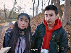 HUNT4K. Kawaii Japanese tourist with big boobs is sucking stranger s dick in the corner: Porn