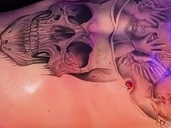 Camilo Brown Giving an Intense Oil Handjob to Hot Tattooed Twink Inked Mike