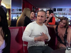 Silvia Dellai & her tattooed friend get wild in public with a hot wifey