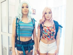 Anal, Rumpe, Blond, Kukk suging, Kvinner mann, Runke, Naturlige bryster, Trekant