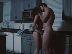 Horny couple gets together and screw themselves hard in the kitchen