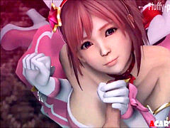 Big tits 3D babes providing oral jobs and ravaging hard