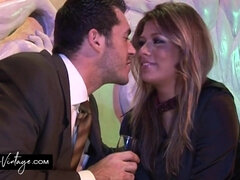 Anal, Rumpa, Blondin, Avsugning, Slick, Stockings, Tuttar, Vintage